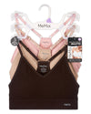3-Pack Women's Seamless Racerback Ribbed Tag-Free Wireless Bras