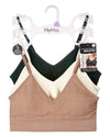 3-Pack Women's Seamless Low-Back Bow-Pointelle Bras w/ Removable Pads