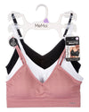 3-Pack Women's Seamless Low-Back Pointelle Bras with Removable Pads
