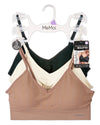 3-Pack Women's Seamless Low-Back Heart-Pointelle Bras with Removable Straps