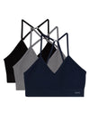 3 Pack Women's Seamless Low-Back V-Neck Tag-Free Padded Pullover Bras