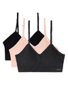 3 Pack Women's Seamless Low-Back V-Neck Tag-Free Padded Pullover Bras