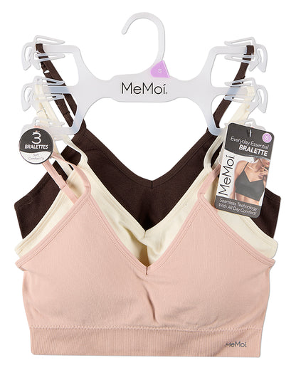 3 Pack Women's Seamless Low-Back V-Neck Tag-Free Padded Pullover Bras