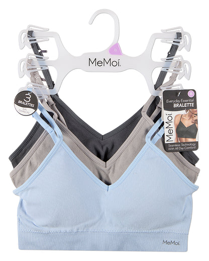 3 Pack Women's Seamless Low-Back V-Neck Tag-Free Padded Pullover Bras