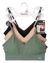3 Pack Women's Seamless Low-Back V-Neck Tag-Free Padded Pullover Bras