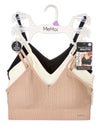 3 Pack Women's Seamless Low-Back V-Neck Tag-Free Padded Pullover Bras