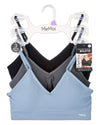 3 Pack Women's Seamless Low-Back V-Neck Tag-Free Padded Pullover Bras