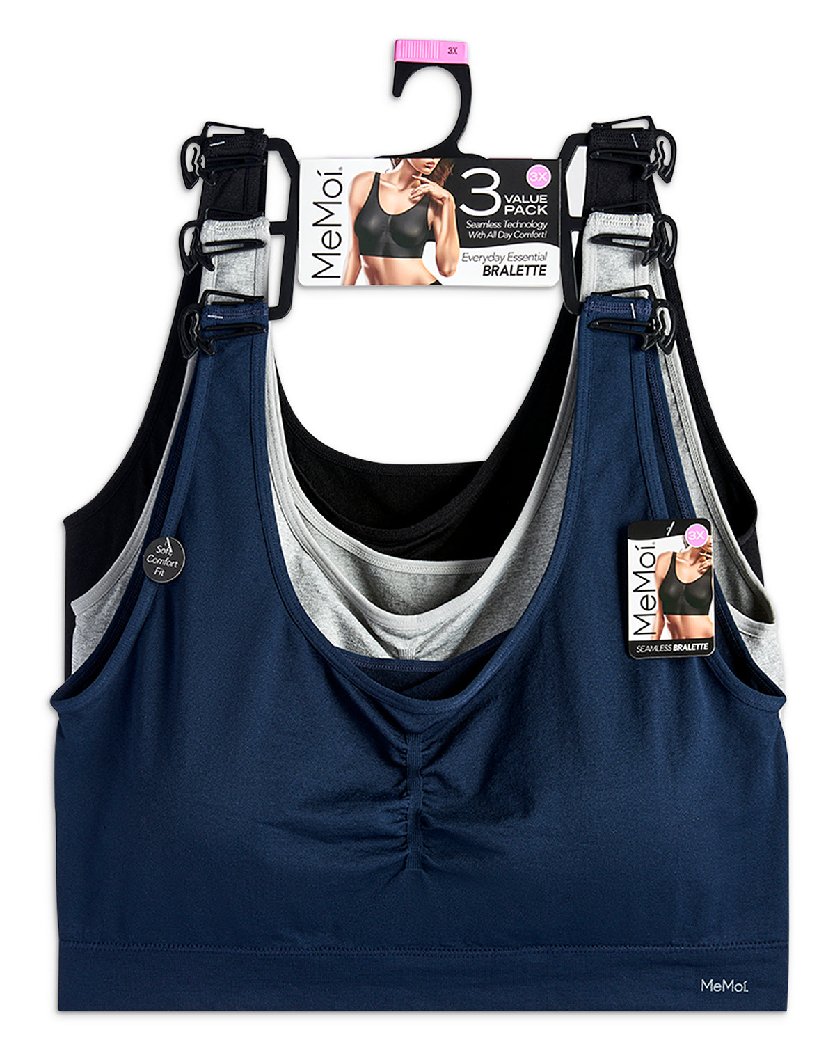 3 Pack Women's Seamless Tag-Free Padded Pullover Bras