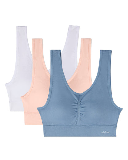 3 Pack Women's Seamless Tag-Free Padded Pullover Bras