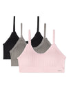 3 Pack Women's Seamless Ribbed Ruffle-Trim Tag-Free Padded Bras