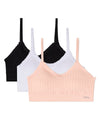 3 Pack Women's Seamless Ribbed Ruffle-Trim Tag-Free Padded Bras