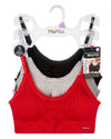 3 Pack Women's Seamless Ribbed Ruffle-Trim Tag-Free Padded Bras