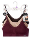 3 Pack Women's Seamless Ribbed Ruffle-Trim Tag-Free Padded Bras