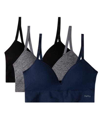 3 Pack Women's Seamless Tag-Free Bras with Built-In Cup Lining