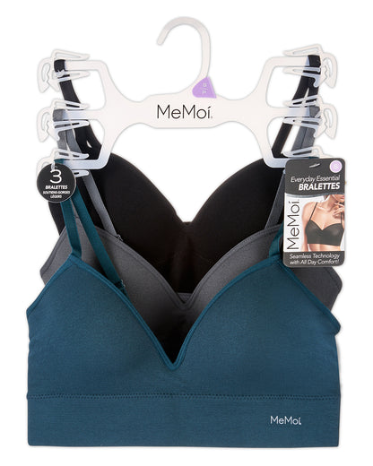 3 Pack Women's Seamless Tag-Free Bras with Built-In Cup Lining