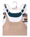 3 Pack Women's Seamless Multi-Zone Mini-Ribbed Pull-On Tag-Free Bra