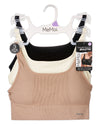 3 Pack Women's Seamless Multi-Zone Mini-Ribbed Pull-On Tag-Free Bra