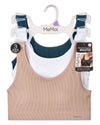 3-Pack Women's Seamless Pin-Rib Pullover Tag-Free Wireless Bras