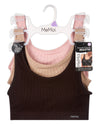 3-Pack Women's Seamless Pin-Rib Pullover Tag-Free Wireless Bras