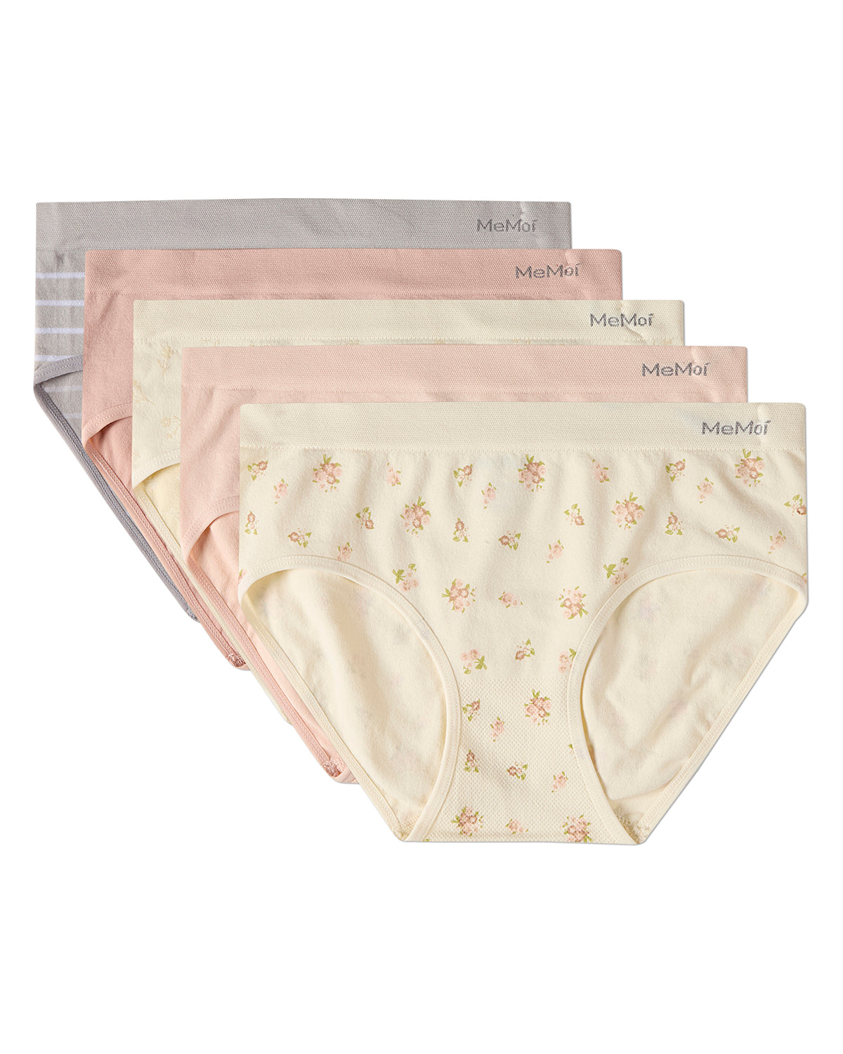 5 Pair Women's Seamless Solid-Color Tag-Free Brief Panties