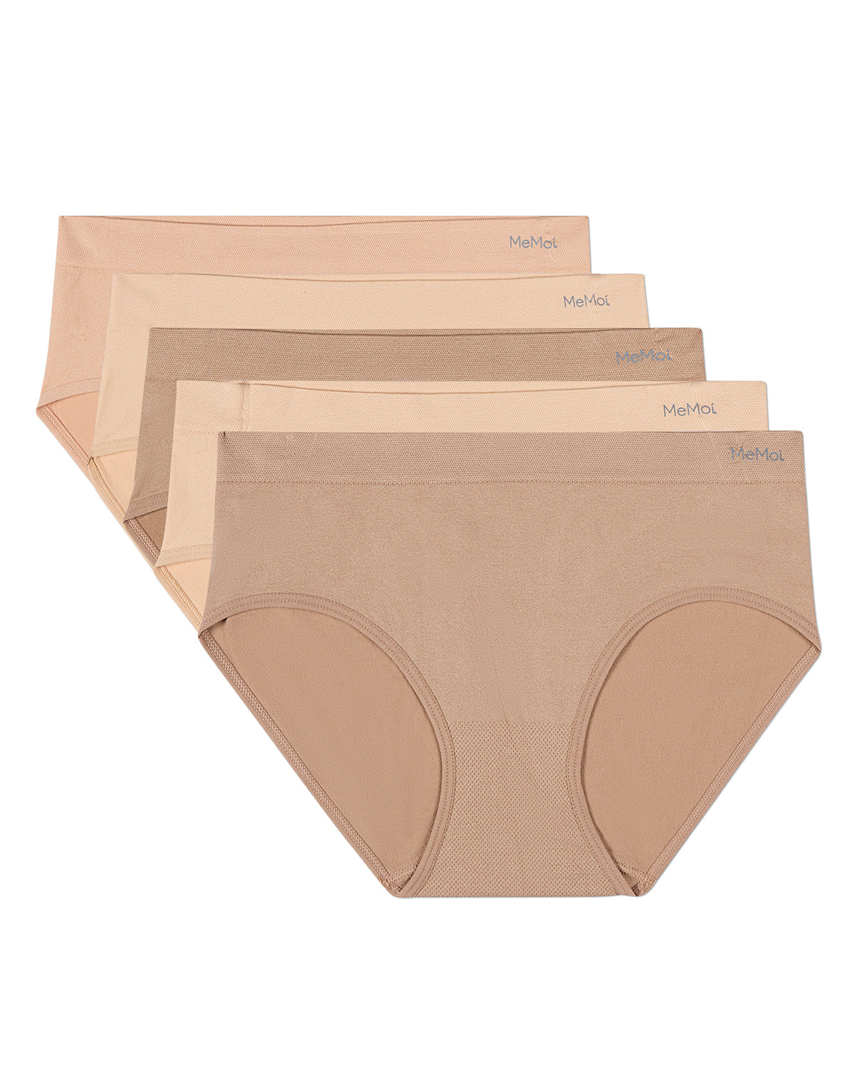 5 Pair Women's Seamless Solid-Color Tag-Free Brief Panties