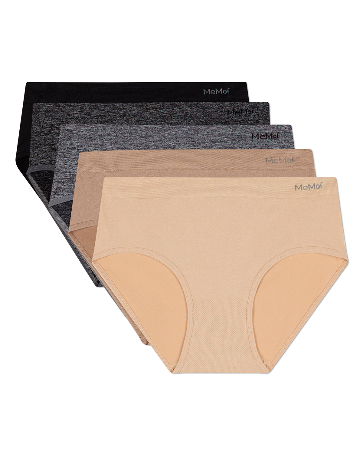 5 Pair Women's Seamless Solid-Color Tag-Free Brief Panties