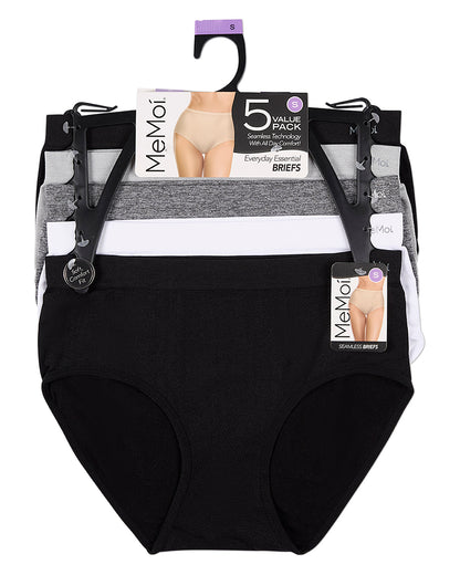5 Pair Women's Seamless Solid-Color Tag-Free Brief Panties