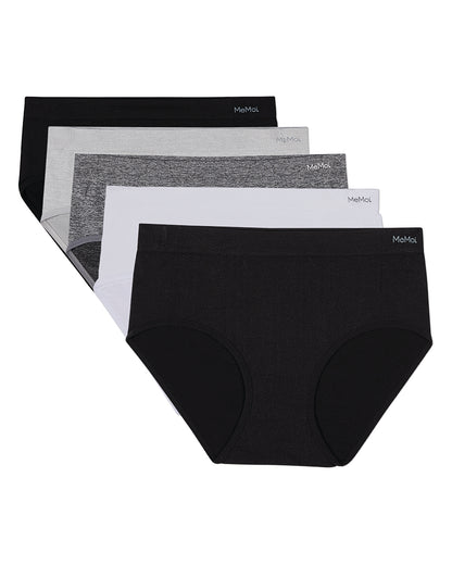 5 Pair Women's Seamless Solid-Color Tag-Free Brief Panties