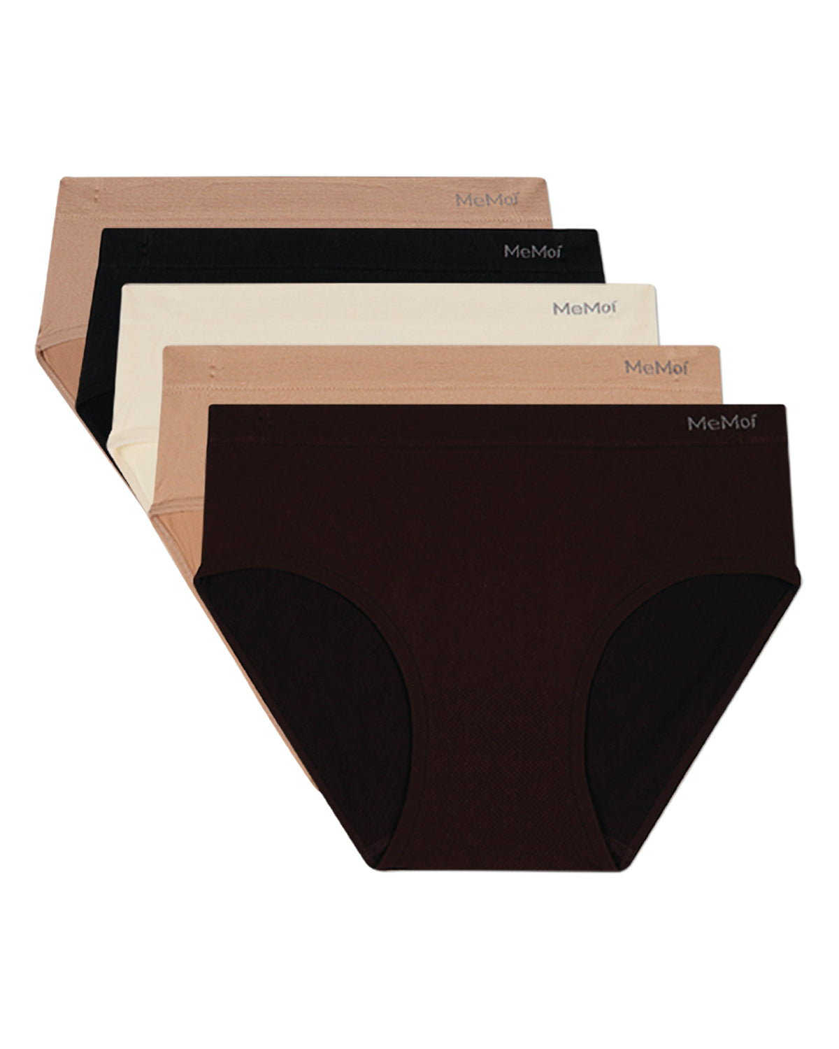 5 Pair Women's Seamless Solid-Color Tag-Free Brief Panties