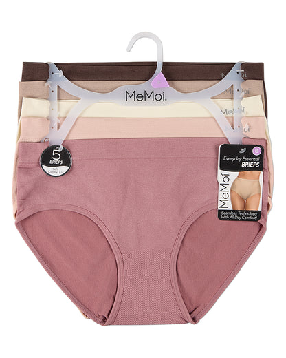 5 Pair Women's Seamless Solid-Color Tag-Free Brief Panties