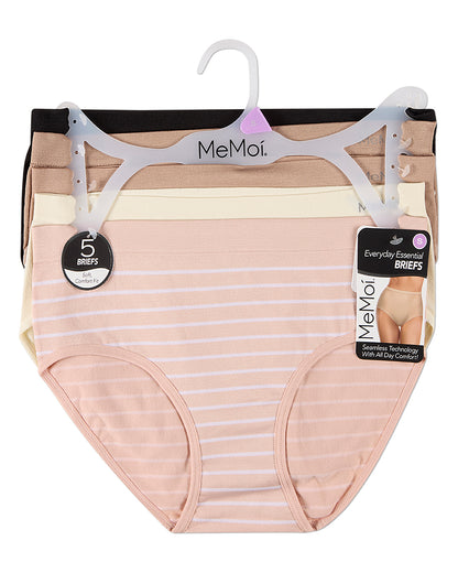5 Pair Women's Seamless Solid-Color Tag-Free Brief Panties