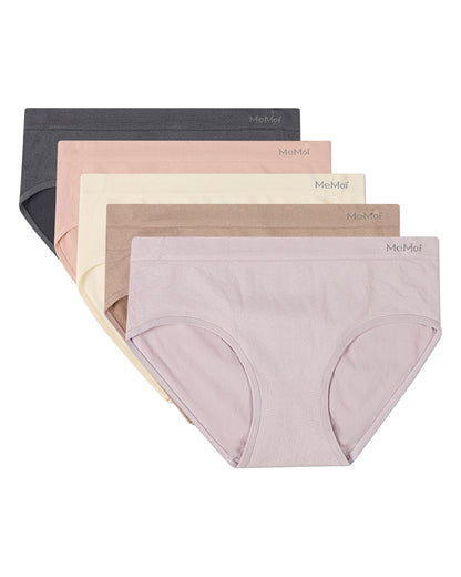 5 Pair Women's Seamless Solid-Color Tag-Free Brief Panties