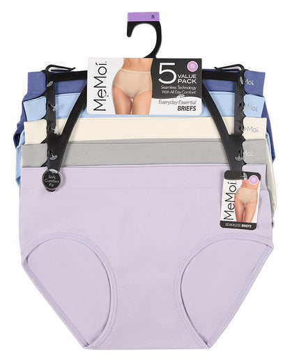 5 Pair Women's Seamless Solid-Color Tag-Free Brief Panties