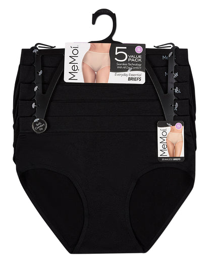 5 Pair Women's Seamless Solid-Color Tag-Free Brief Panties