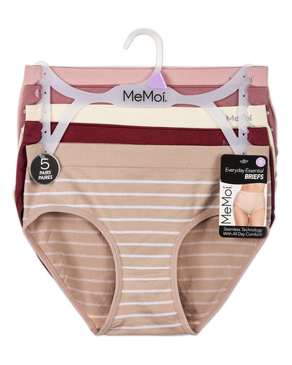 5 Pair Women's Seamless Solid-Color Tag-Free Brief Panties
