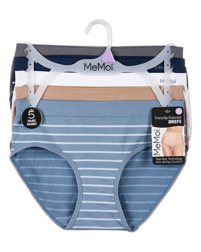 5 Pair Women's Seamless Solid-Color Tag-Free Brief Panties