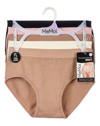 5 Pair Women's Seamless Solid-Color Tag-Free Brief Panties