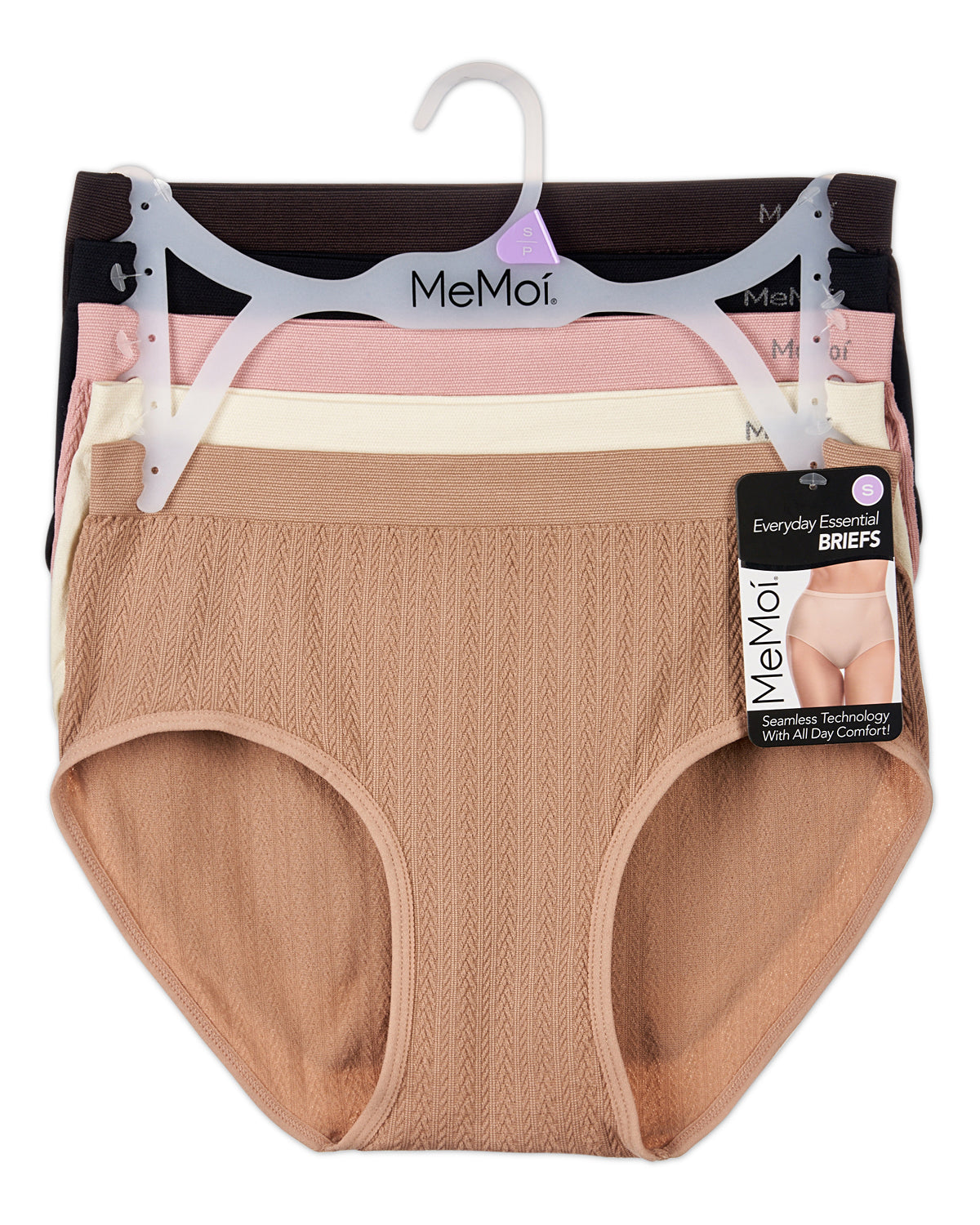 5 Pair Women's Seamless Solid-Color Tag-Free Brief Panties