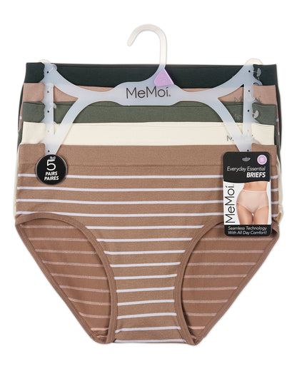 5 Pair Women's Seamless Solid-Color Tag-Free Brief Panties