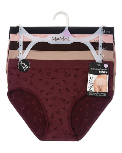 5 Pair Women's Seamless Solid-Color Tag-Free Brief Panties