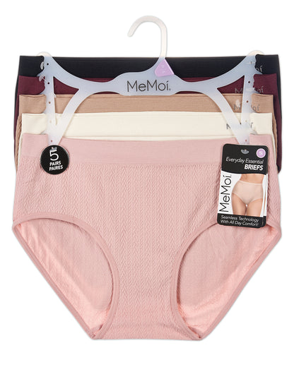 5 Pair Women's Seamless Solid-Color Tag-Free Brief Panties
