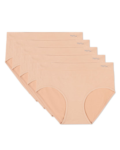 5 Pair Women's Seamless Solid-Color Tag-Free Brief Panties