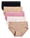 5 Pair Women's Seamless Pin-Rib Tag-Free Full-Coverage Brief Panties