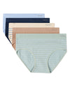 5 Pair Women's Seamless Pin-Rib Tag-Free Full-Coverage Brief Panties
