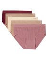5 Pair Women's Seamless Pin-Rib Tag-Free Full-Coverage Brief Panties