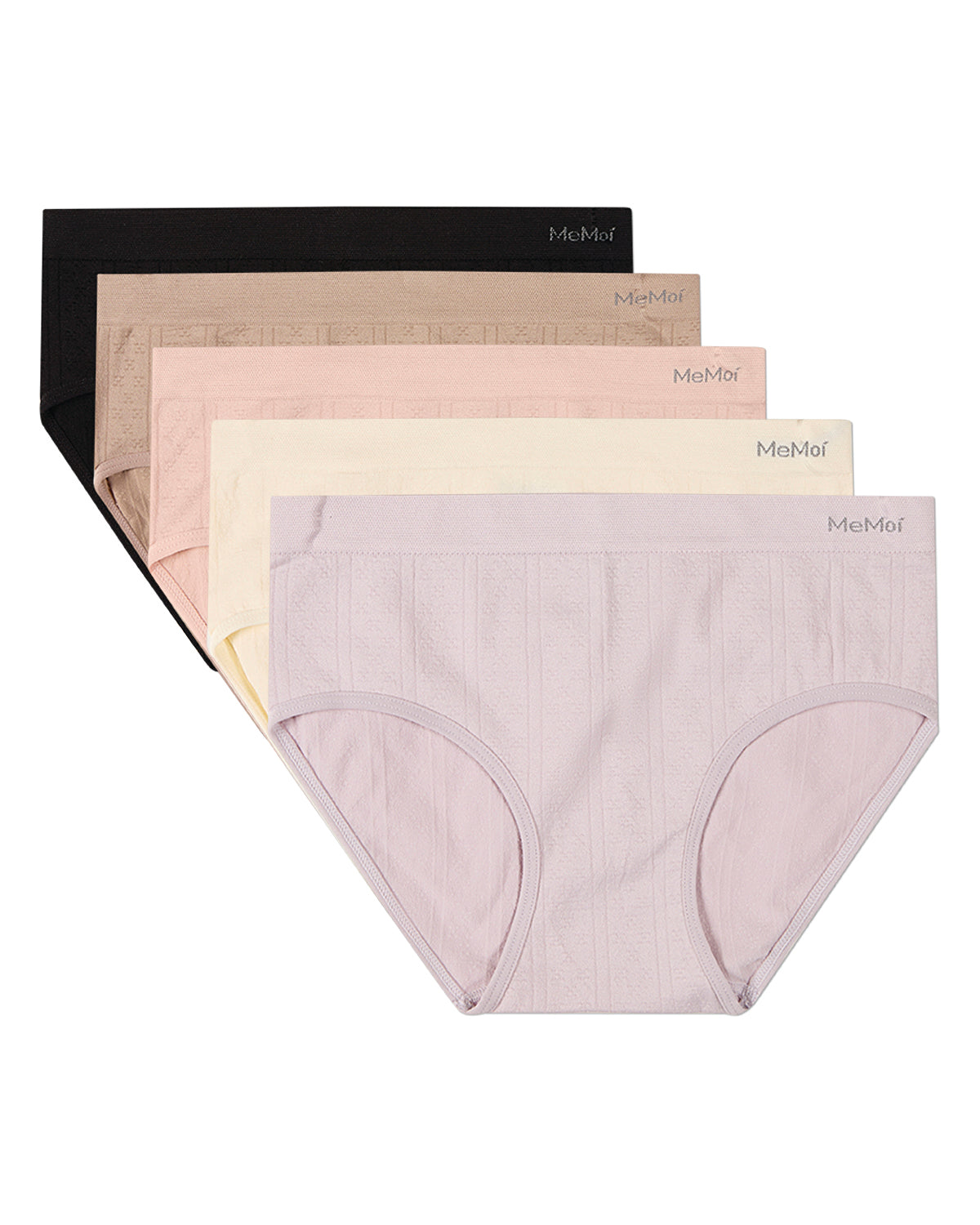 5 Pair Women's Seamless Pointelle Tag-Free Briefs - Assorted Colors