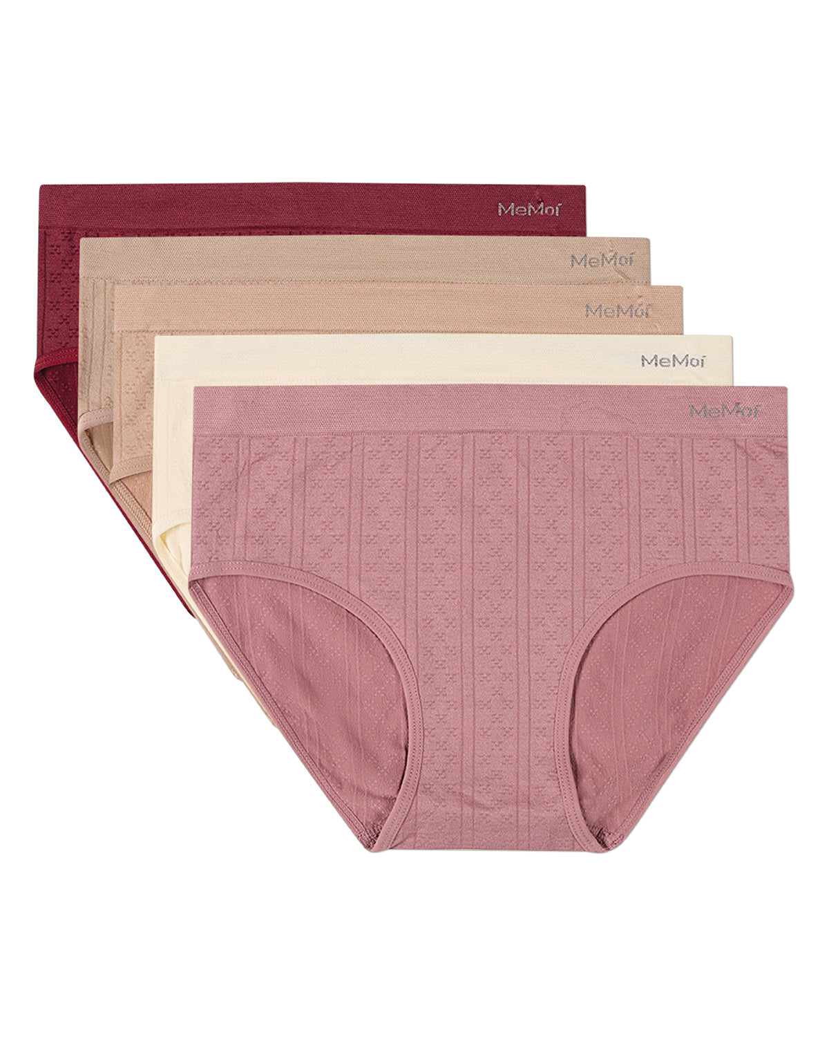 5 Pair Women's Seamless Pointelle Tag-Free Briefs - Assorted Colors