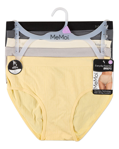 5 Pair Women's Seamless Pointelle Tag-Free Briefs - Assorted Colors