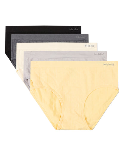5 Pair Women's Seamless Pointelle Tag-Free Briefs - Assorted Colors