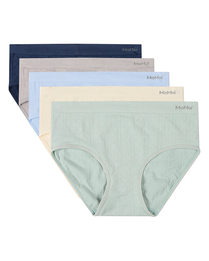 5 Pair Women's Seamless Pointelle Tag-Free Briefs - Assorted Colors
